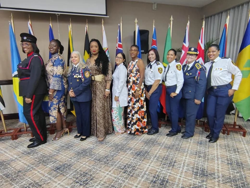 Regional delegates group photo with Caribbean flags at CAFC DR 2026